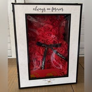 Always and Forever Red Rose Heart Teddy Bear Arrangement